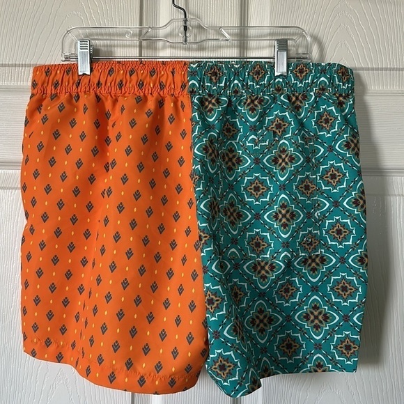 Forever 21 Men Size XL Orange Green Abstract Print two piece outfit - Picture 5 of 7